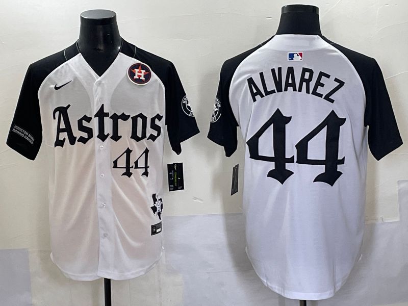 Men 2025 Houston Astros #44 Alvarez White Black Five generations Joint Name Nike MLB Jersey style 8->houston astros->MLB Jersey